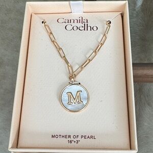 Camila Coelho Gold color Initial Pendant Necklace